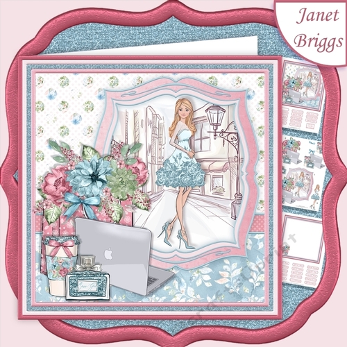 MODERN GIRL Powder Blue 7.5 Decoupage & Insert Mini Kit