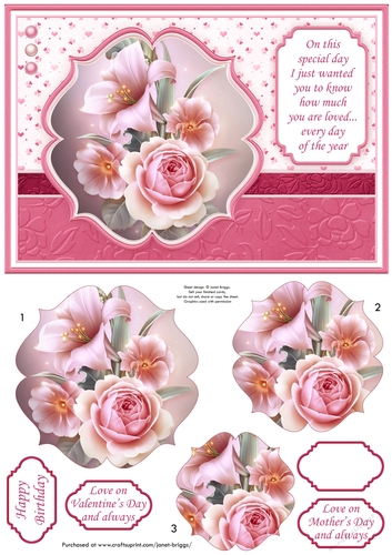 LILY ROSES & VERSE A5 Card Topper & Pyramage 
