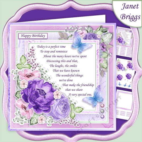 A PERFECT TIME Lilac 7.5 Decoupage & Insert Mini Kit Various Occasions