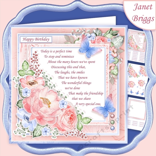 A PERFECT TIME BLUSH & BLUE 7.5 Decoupage & Insert Mini Kit