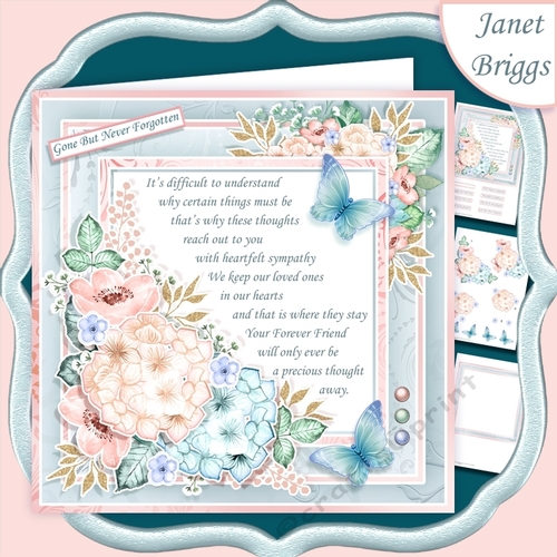 SYMPATHY VERSE in Pastels 7.5 Decoupage & Insert Mini Kit 