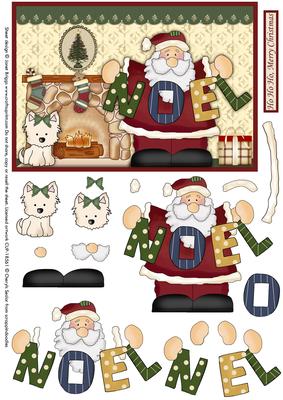 Santa Westie Noel Topper and Decoupage