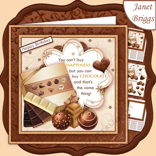 YOU CAN BUY CHOCOLATE Humorous 7.5 Decoupage & Insert Mini Kit