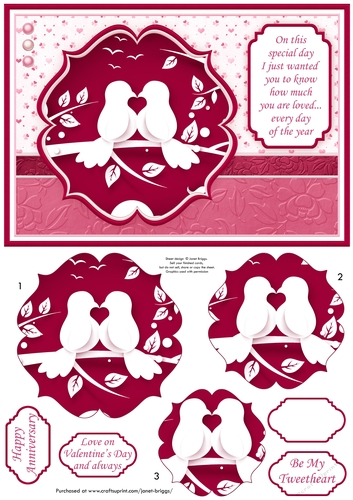 BE MY TWEETHEART A5 Card Topper & Pyramage