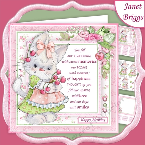BUNNY & CHERRIES with Verse 7.5 Decoupage & Insert Kit