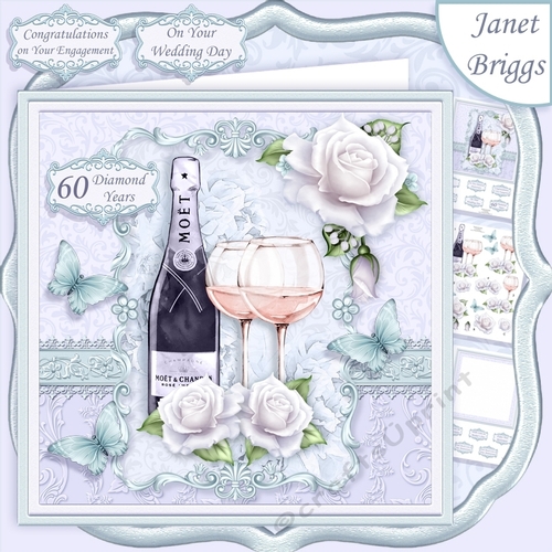 CHAMPAGNE CELEBRATIONS DIAMOND 7.8 Decoupage & Insert Kit