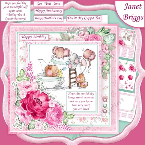 TIME FOR A CUPPA 7.5 Decoupage & Insert Kit Various Occasions