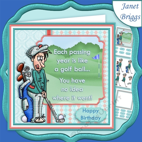 GOLF THE PASSING YEARS 7.5 Decoupage & Insert Kit
