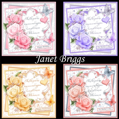 SAY IT WITH ROSES & VERSES 7.5 Decoupage Bumper Kit