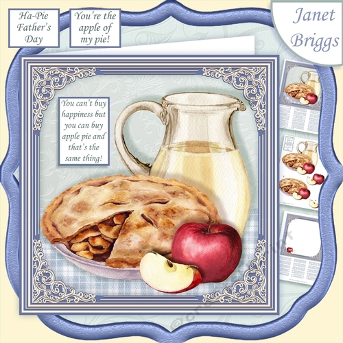 APPLE PIE & CUSTARD 7.5 Decoupage & Insert Mini Kit