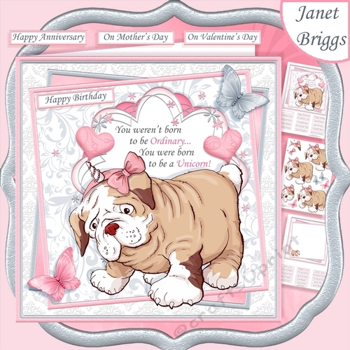 BORN TO BE A UNICORN 7.5 Decoupage & Insert Kit