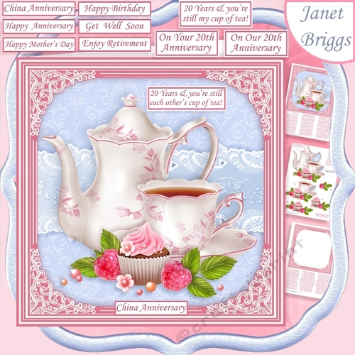 BEST CHINA Anniversary Get Well Retirement 7.5 Decoupage & Insert Kit