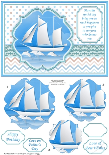 SAILING WITH DOLPHINS A5 Quick Pyramage Card 