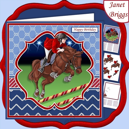 HORSE SHOW JUMPING 7.5 Decoupage & Insert Mini Kit