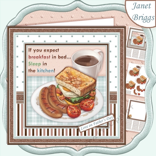 BREAKFAST IN BED 7.5 Decoupage & Insert Mini Kit All Occasions