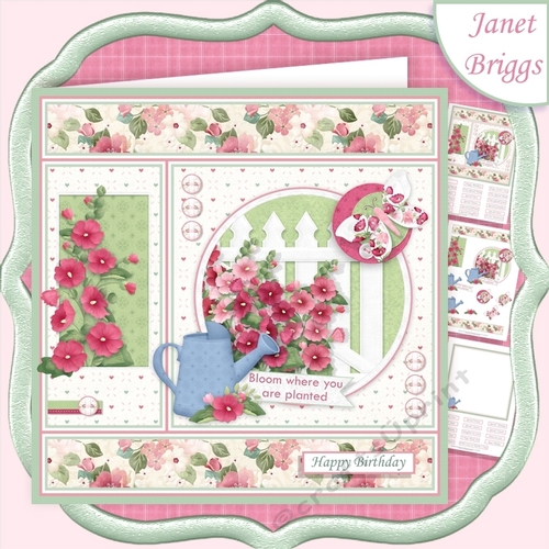 HOLLYHOCKS 7.5 Decoupage & Insert Various Occasions