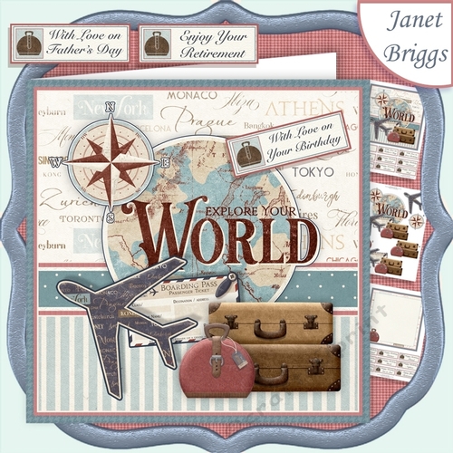 TRAVEL AROUND THE WORLD 7.5 Decoupage & Insert Mini Kit