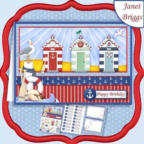 BEACH HUTS AT THE COAST A5 Card Topper & Insert Mini Kit