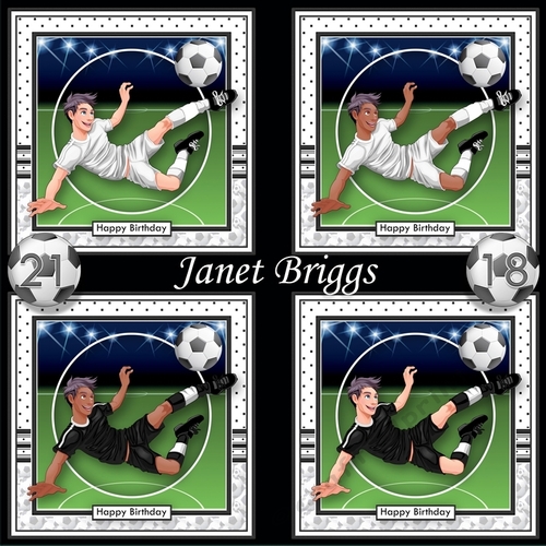 FOOTBALL STRIKERS White & Ethnic 7.5 Soccer Decoupage Bumper Kit set 2
