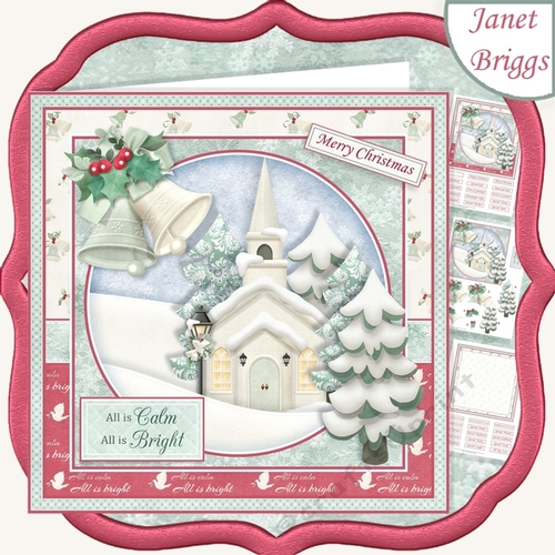 ALL IS CALM 7.5 Christmas Decoupage & Insert Mini Kit
