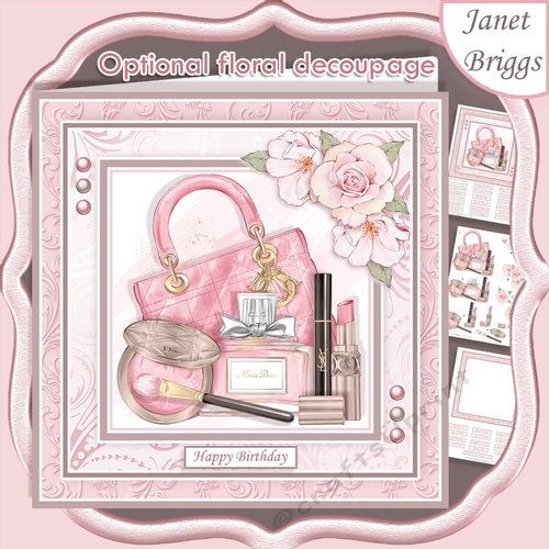 FASHION ESSENTIALS PINK 7.5 Decoupage & Insert Kit Optional Roses