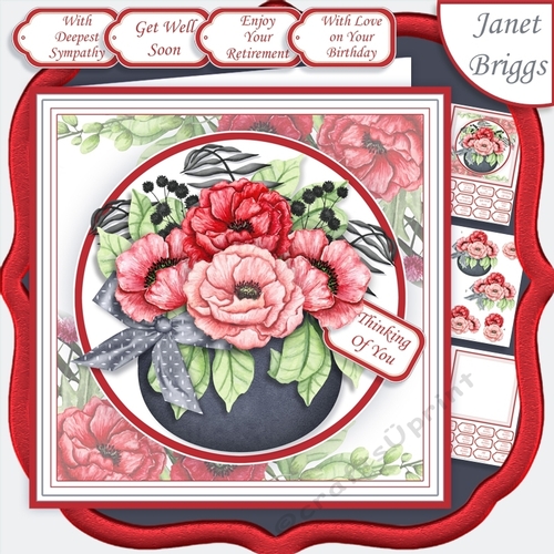 POPPY POT 7.5 Decoupage & Insert Kit for Various Occasions