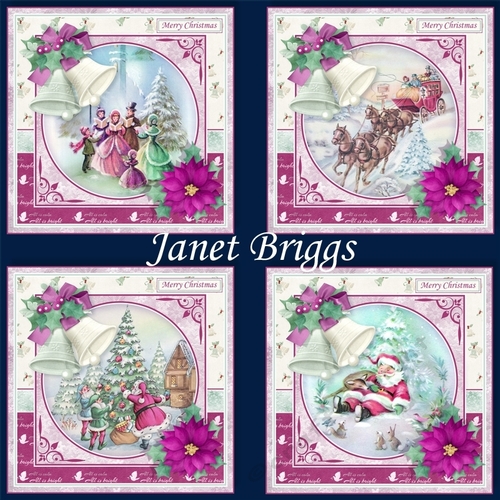 VINTAGE CHRISTMAS SCENES & CHRISTMAS BELLS 7.5 Decoupage Bumper Kit