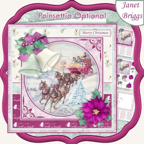 CHRISTMAS BELLS & STAGECOACH 7.5 Decoupage & Insert Kit