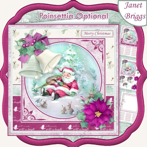 CHRISTMAS BELLS & SANTA NAP 7.5 Decoupage & Insert Kit