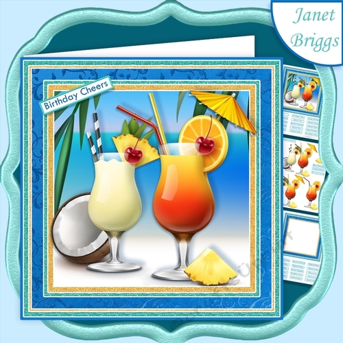 COCKTAIL CHEERS 7.5 Decoupage & Insert Kit All Occasions