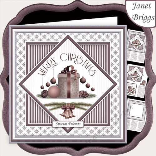 CHRISTMAS MONOTONE GIFT & BAUBLES 7.5 Quick Layer Card & Insert