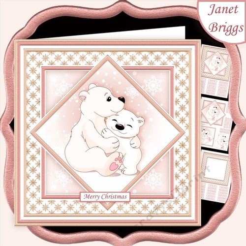 CHRISTMAS MONOTONE BEAR HUGS 7.5 Quick Layer Card & Insert