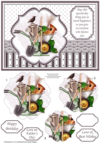 GARDENING TOOLS A5 Quick Pyramage Card 