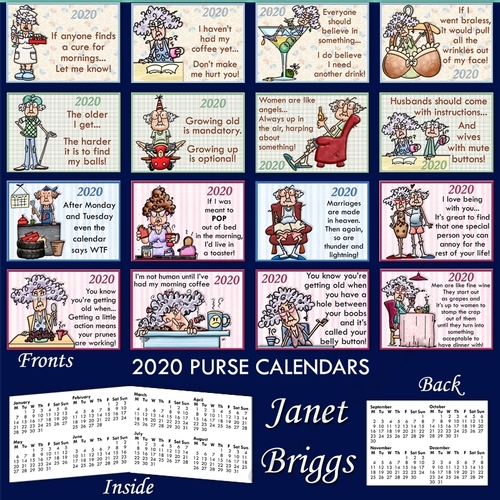 2020 UK Easy Fold Purse Calendars Pearls of Wisdom Humorous Bumper Kit