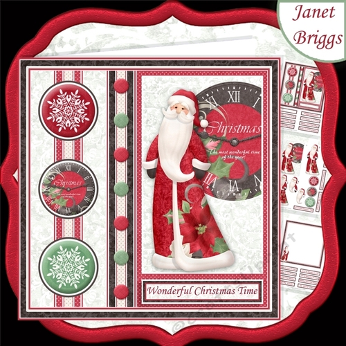 CHRISTMAS TIME 7.5 Santa Decoupage & Insert Mini Kit