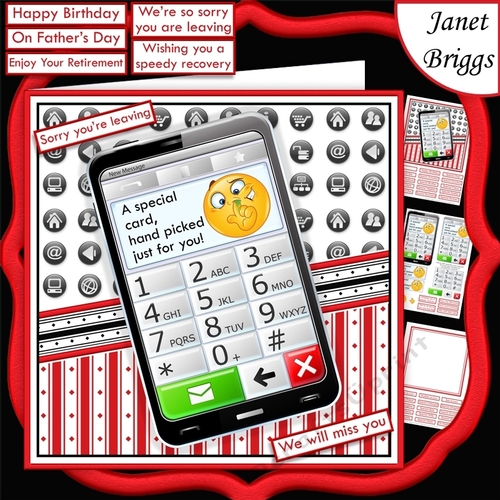 HAND PICKED FOR YOU Humorous Mobile 7.5 Decoupage & Insert