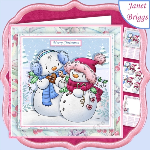 MR & MRS SNOWMAN 7.5 Christmas Decoupage & Insert Mini Kit