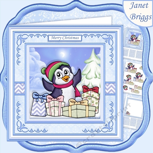 PENGUINS CHRISTMAS GIFTS 7.5 Decoupage & Insert Mini Kit