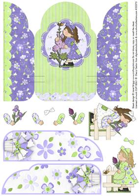 Gate Fold Pop Up Lilac Patchwork Girls Gardening