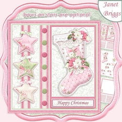 PASTEL CHRISTMAS STOCKING 7.5 Decoupage & Insert Kit