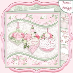 PASTEL CHRISTMAS BAUBLES 7.5 Decoupage & Insert Kit