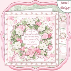 PASTEL CHRISTMAS WREATH 7.5 Decoupage & Insert Kit