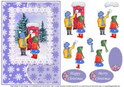 Christmas Post Card Front and Decoupage