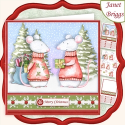 CHRISTMAS GIFTING MICE 7.5 Decoupage & Insert Mini Kit