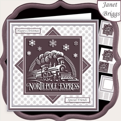 CHRISTMAS MONOTONE POLAR EXPRESS 7.5 Quick Layer Card & Insert