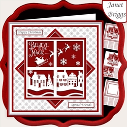 CHRISTMAS MONOTONE THROUGH THE WINDOW 7.5 Quick Layer Card