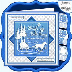 CHRISTMAS MONOTONE SLEIGH BELLS 7.5 Quick Layer Card & Insert