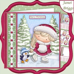 SKATING IZZY Blonde Hair Christmas 7.5 Decoupage & Insert Mini Kit