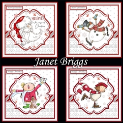 RED & WHITE CHRISTMAS 7.5 Decoupage & Inserts Bumper Kit