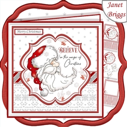 SANTA BELIEVE IN THE MAGIC 7.5 Christmas Decoupage & Insert Kit
